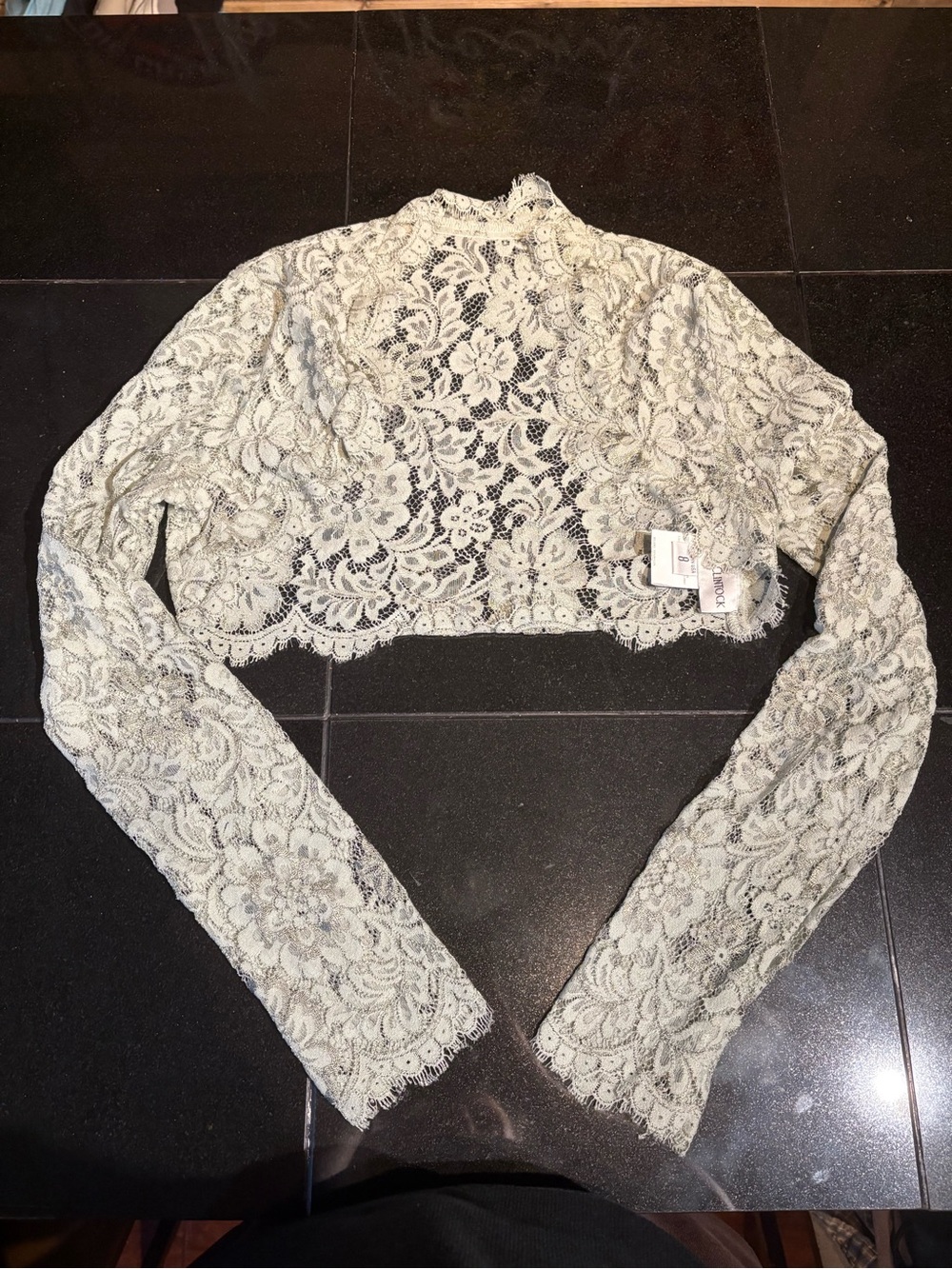Scott McClintock Light Green Floral Lace Bolero Shrug